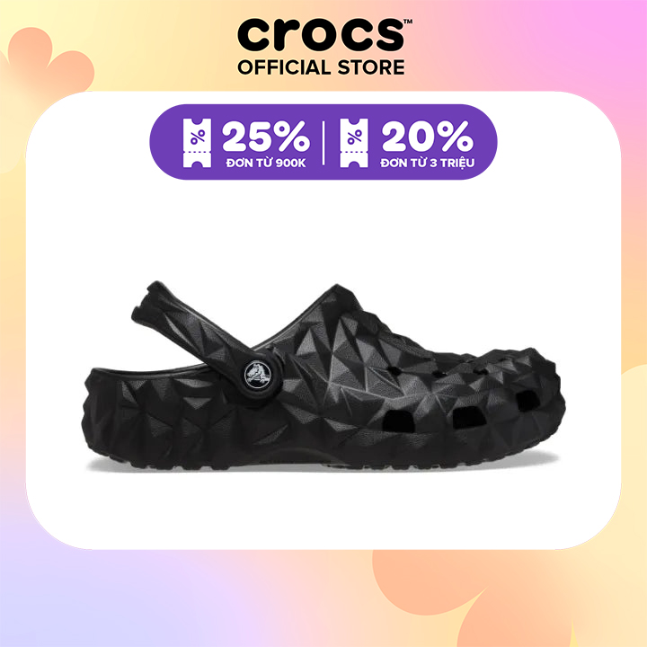 Giày Clog Unisex Crocs Classic Geometric - Black - 209563-001
