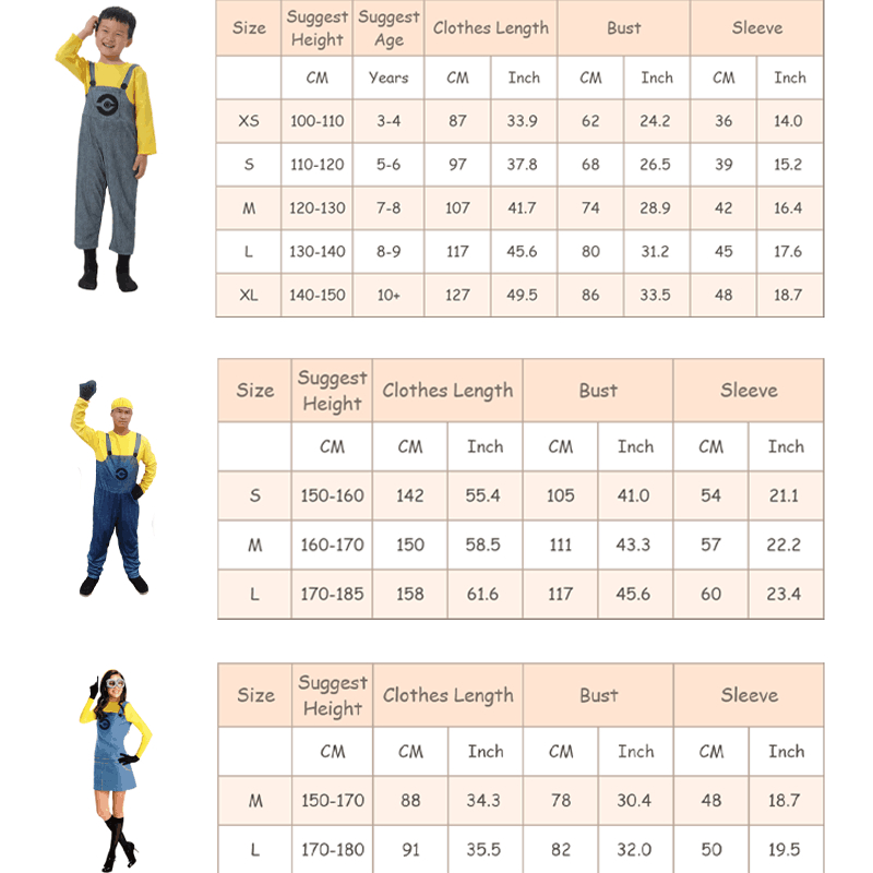 Bộ đồ cosplay Minion cho bé trai và gái