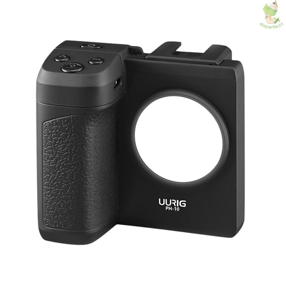 UURIG PH-10 Wireless Handle Grip Phone Holder Stabilizer for Smartphone Vlog Selfie with Remote Control Cold Shoe Mount Came-6.5