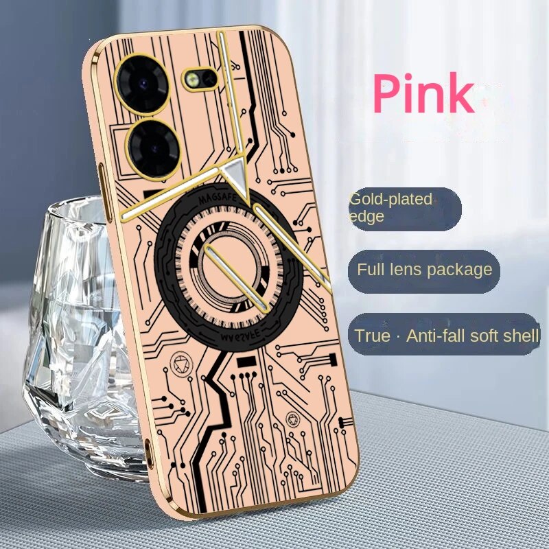 Cyber Mech Case Brick for Tecno Pova 5 Pro Pova 4 3 Neo 2 Pro Electroplated Soft Cover Gear Industrial