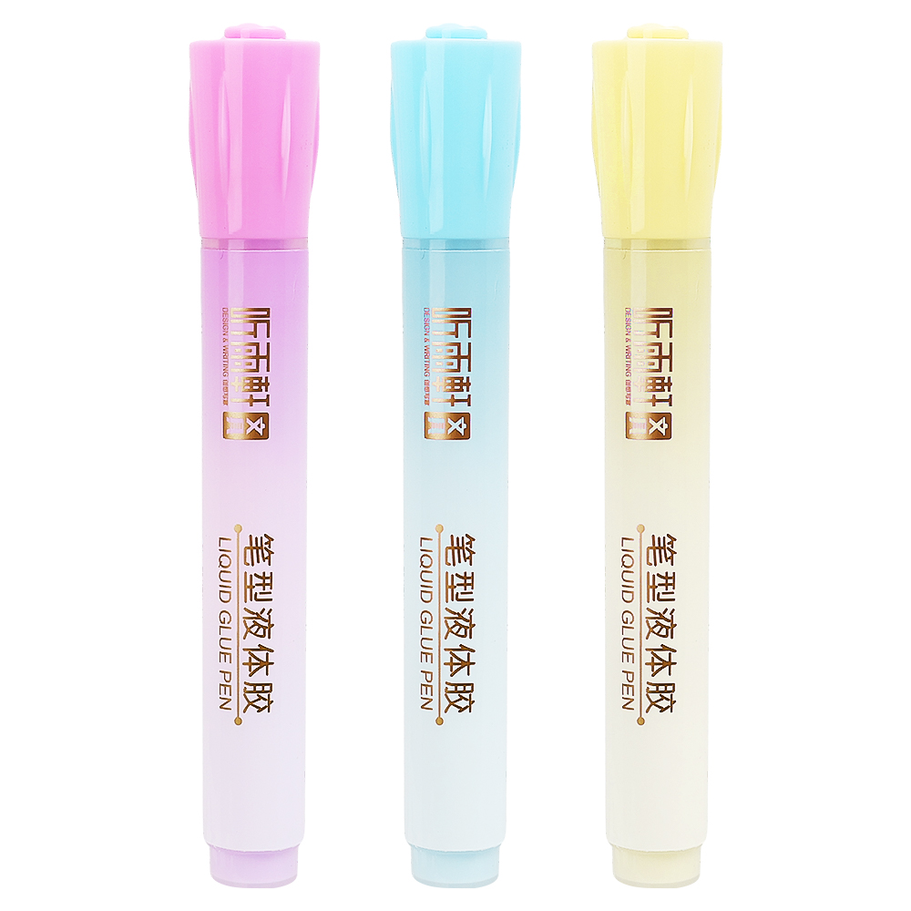 Candy Color Glue Pen Quick-Drying Manual Dispensing Pen Solid Glue Stick Student Handbook Diy High Viscosity Glue Office