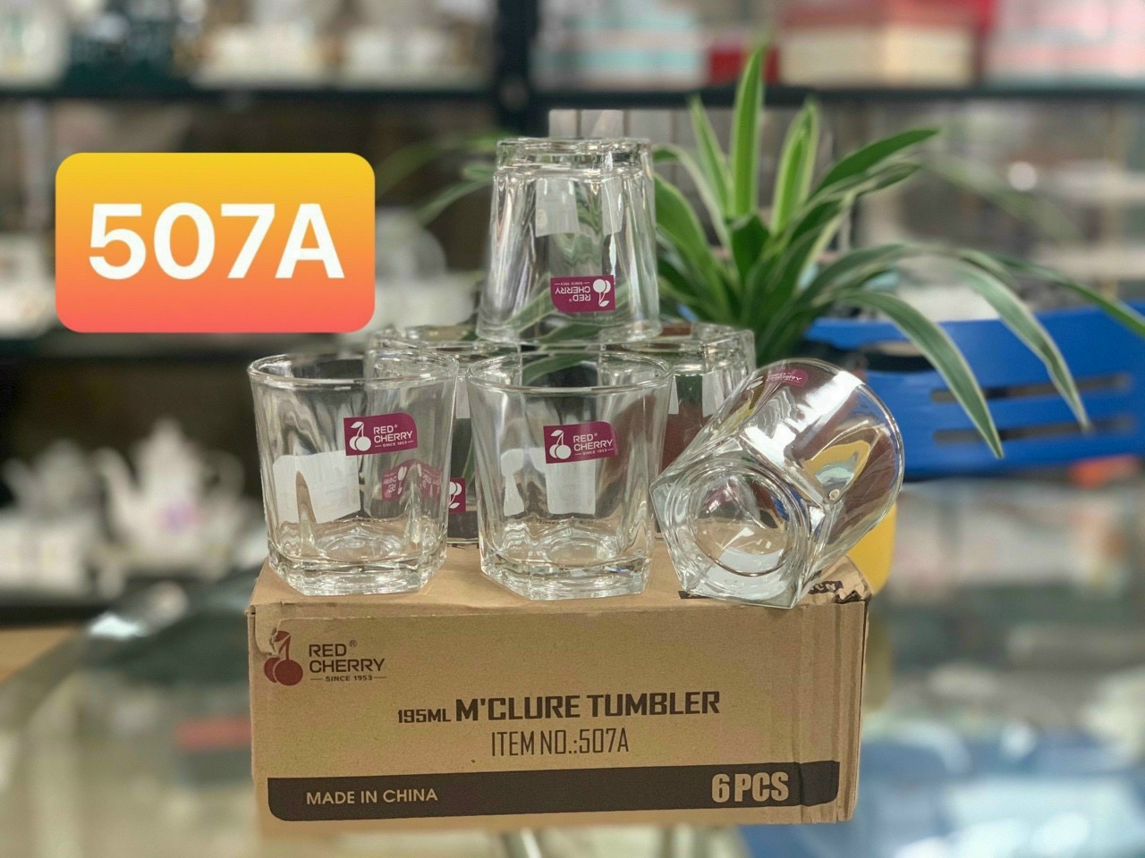 Bộ 6 cốc thuỷ tinh vát 5 cạnh cao cấp