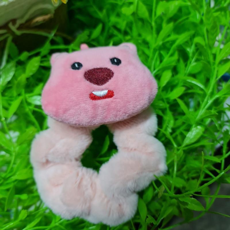 Dây buộc tóc hoạ tiết gấu hồng Loopy dễ thương