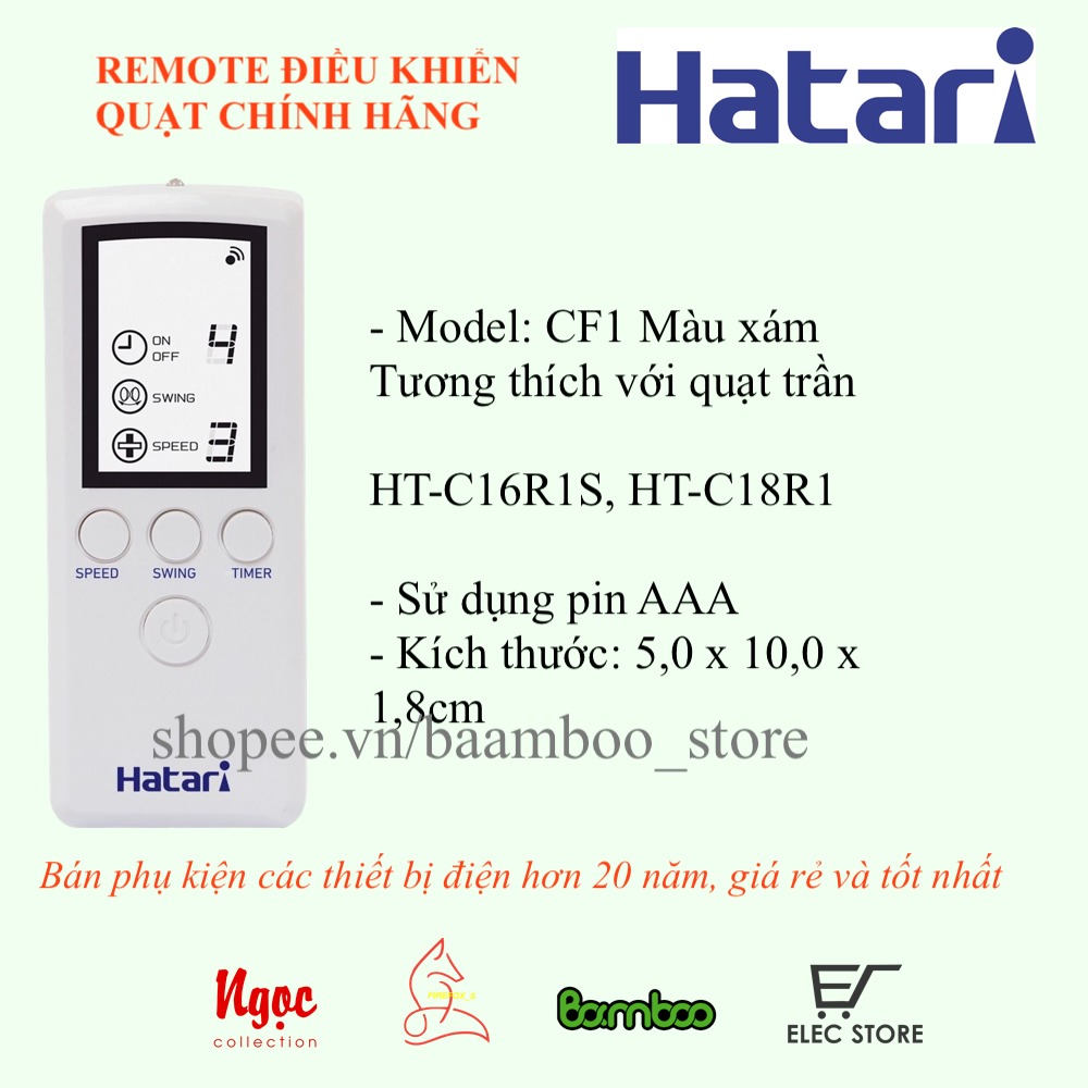 Điều khiển quạt Hatari nhiều model chọn lựa - sản phẩm hãng Hatari Thái Lan