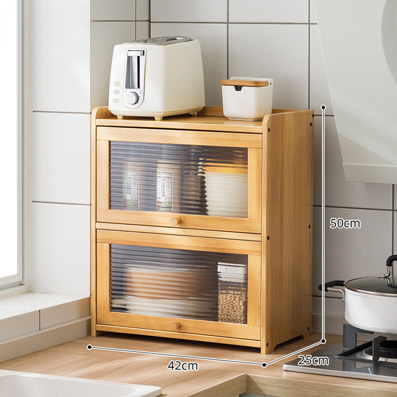 ZUOGUAN Kitchen shelf, spices, dishes, storage shelves, microwave countertop, multi-layer storage cabinets