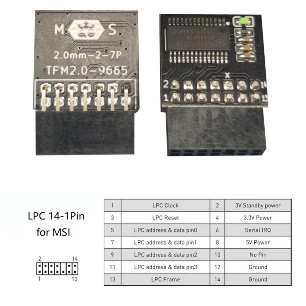 TPM 2.0 Encryption Security Module LPC Interface Cryptography Security Module Encrypted Information Cryptography Module for ASUS/MSI/ASRock