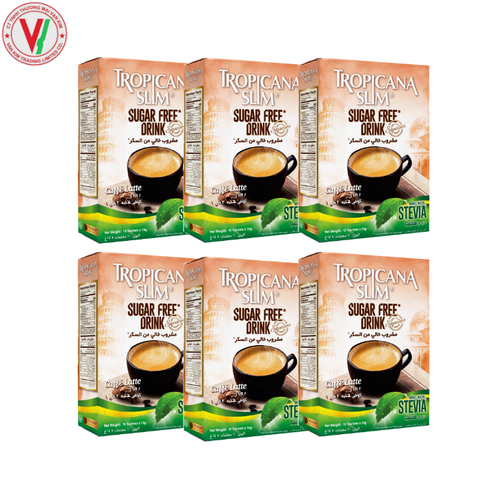 Combo 6 Hộp Cà phê ăn kiêng không đường chiết xuất từ lá cỏ ngọt Tropicana