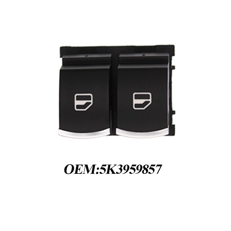 Chrome window switch mirror button 5k3959857 5nd959565a 5nd959855 for vw passat b6 eos golf 5 6 plus gti mk5 mk6 tiguan scirocco