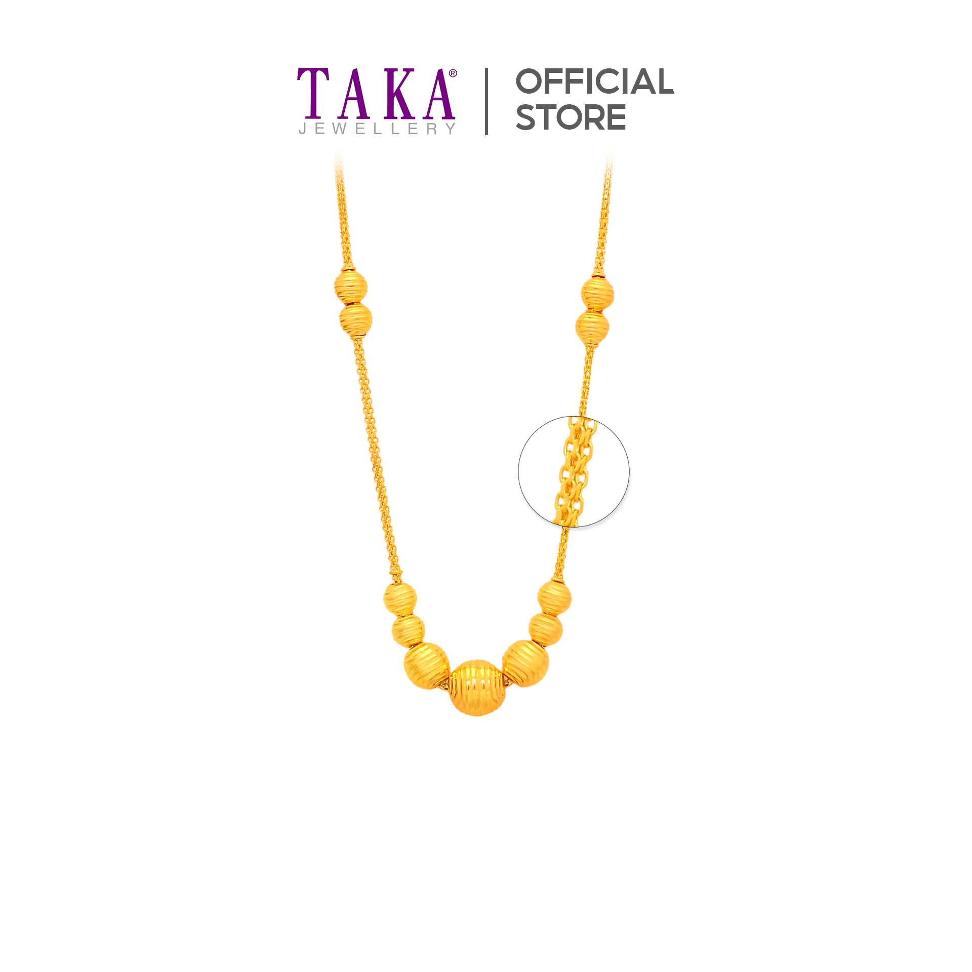 TAKA Jewellery 916 Gold Bracelet with Hearts - TAKA Jewellery