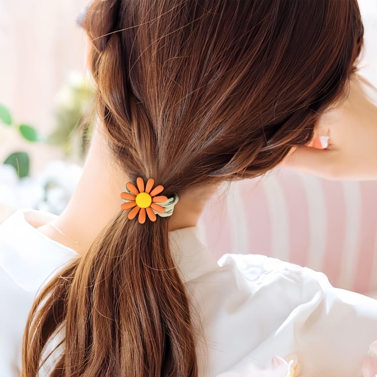 Dây thun cột tóc hoa cúc họa mi phong cách Hàn Quốc