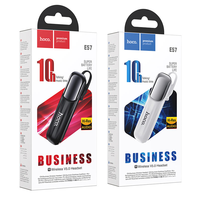 Tai nghe Bluetooth HOCO E57 Black Chính hãng (1 bên, v5.0)