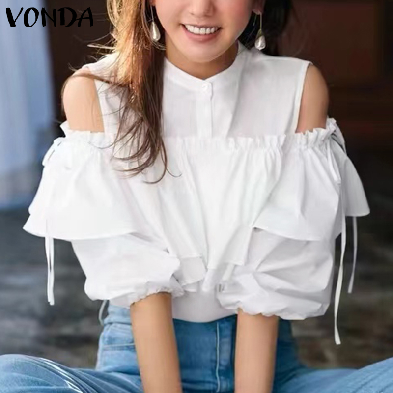 VONDA%20Women%20Korean%20Fashion%20Off%20Shoulder%20Long%20Sleeve%20Blouse%20(Korean%20Causal)%20-%20Image%202
