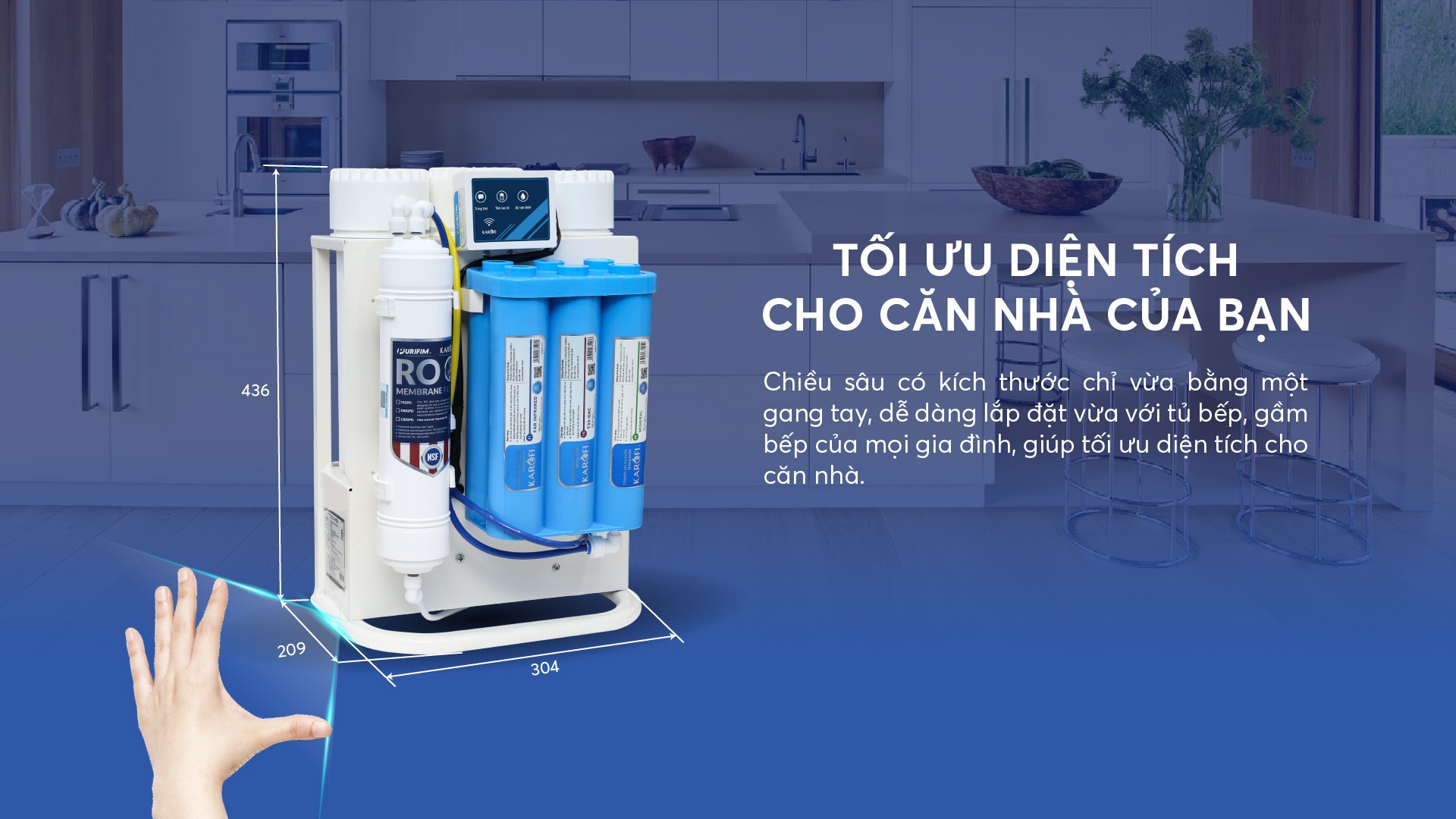 Máy lọc nước Karofi KAQ-U95 10 lõi