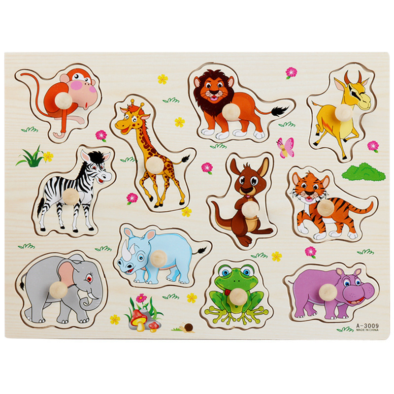 HOBIBEAR Giáo dục trẻ em Montessori giáo dục sớm Đồ chơi bằng gỗ chữ và số trái cây hình dạng câu đố nhận thức Đồ chơi giáo dục trẻ em nấm móng tay gãi Bảng câu đố