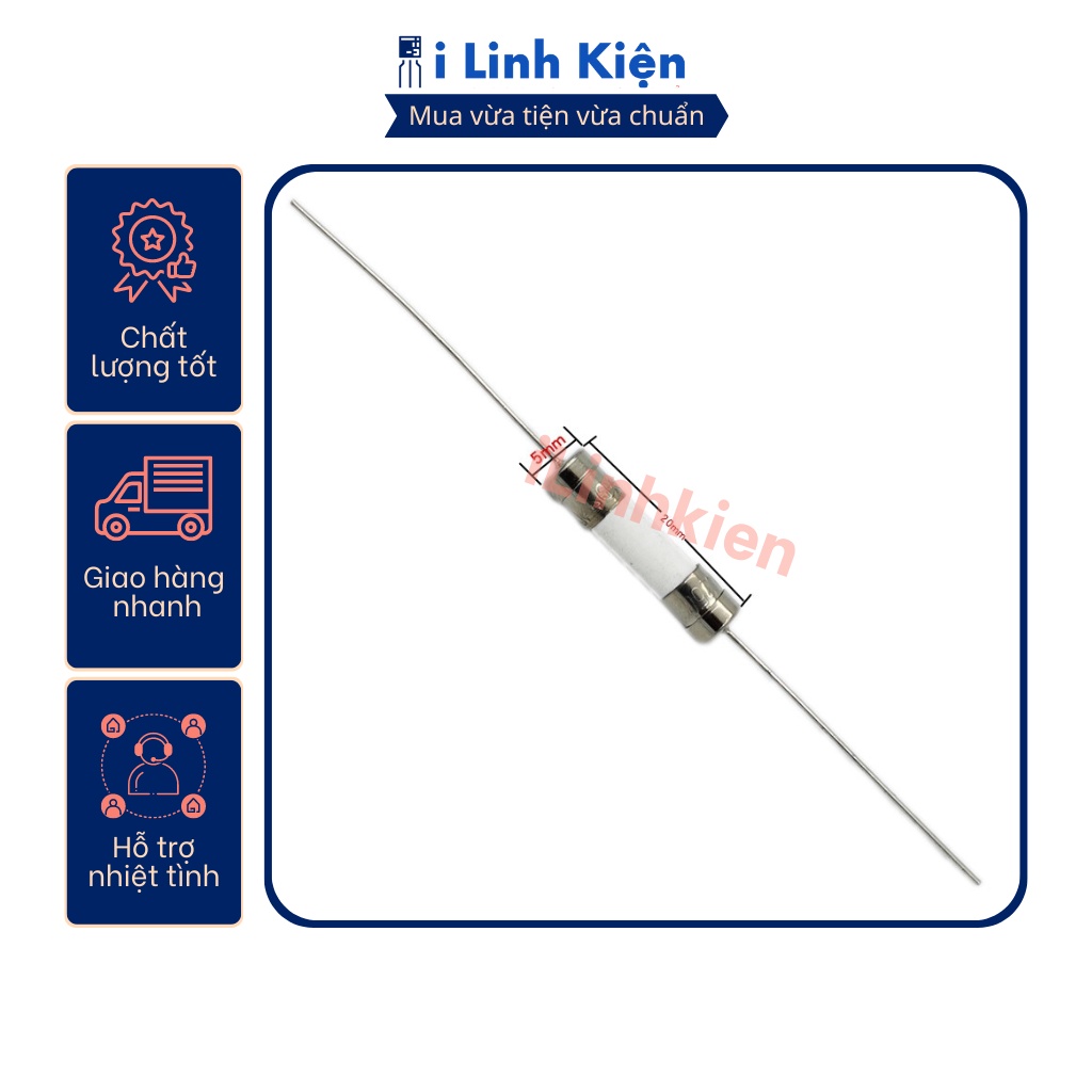 Cầu chì bếp từ 10A/15A/20A 5x20mm.