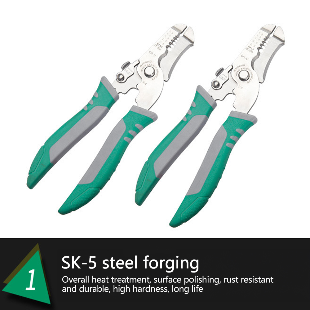 DM 6-in-1 Wire Stripper Tool Wire Strippers Wire Cutter Stripping Tool for Electric Cable Stripping Cutting and Crimping