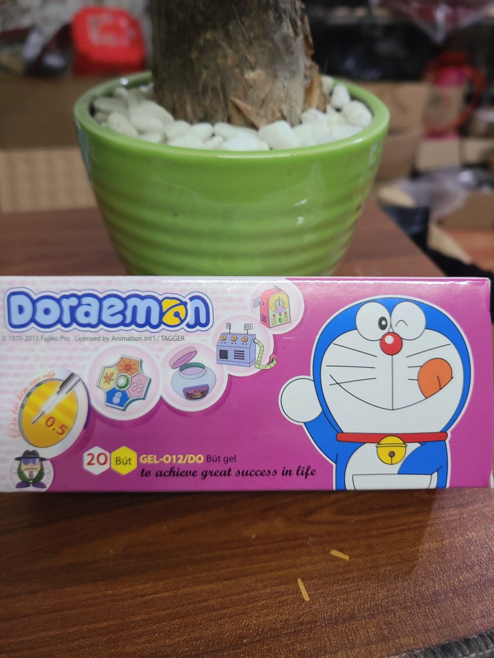 01 Hộp 20 Cây Bút Gel Doremon Mực Tím ( Ngòi 0,5mm ).