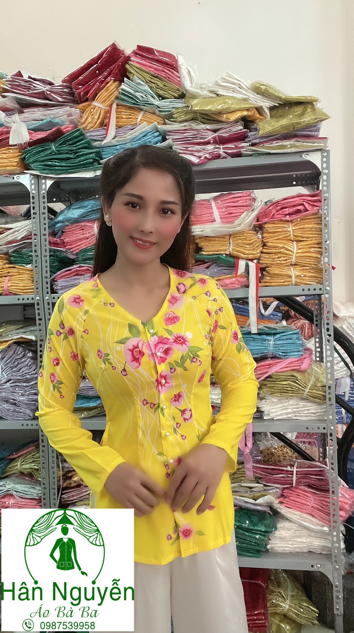BÀ BA LỤA IN HOA N02( KÈM QUẦN)