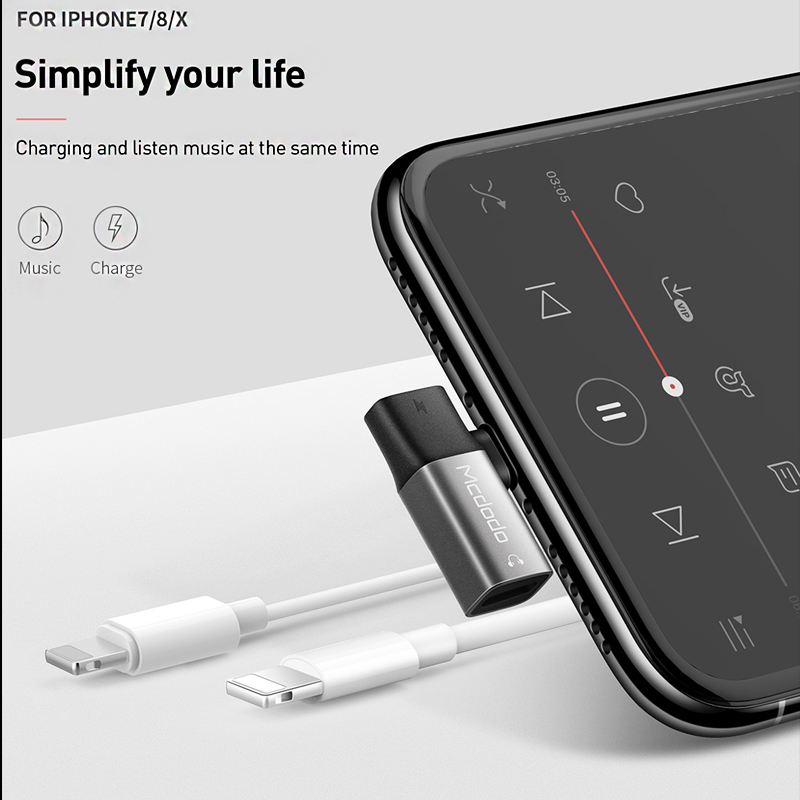 【InnovateWorld】Mcdodo Audio Aux Adapter For iPhone 12 11 Pro Xs Max Xr ...