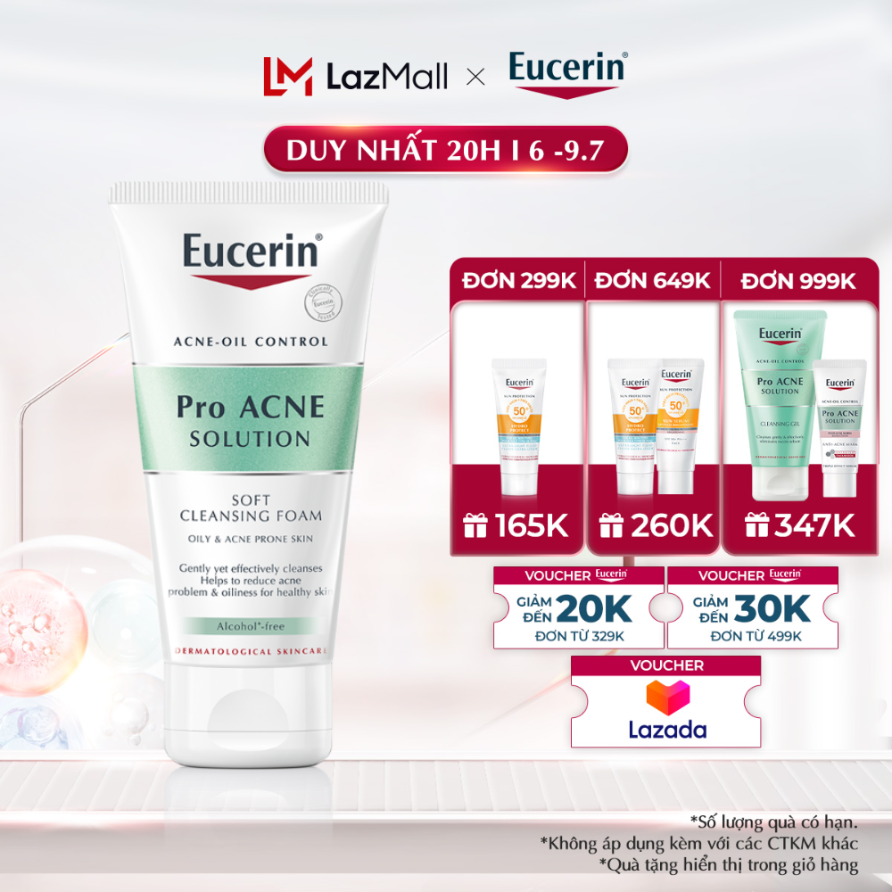 Sữa Rửa Mặt dành cho da nhờn mụn Eucerin Pro ACNE Cleansing Foam 50g