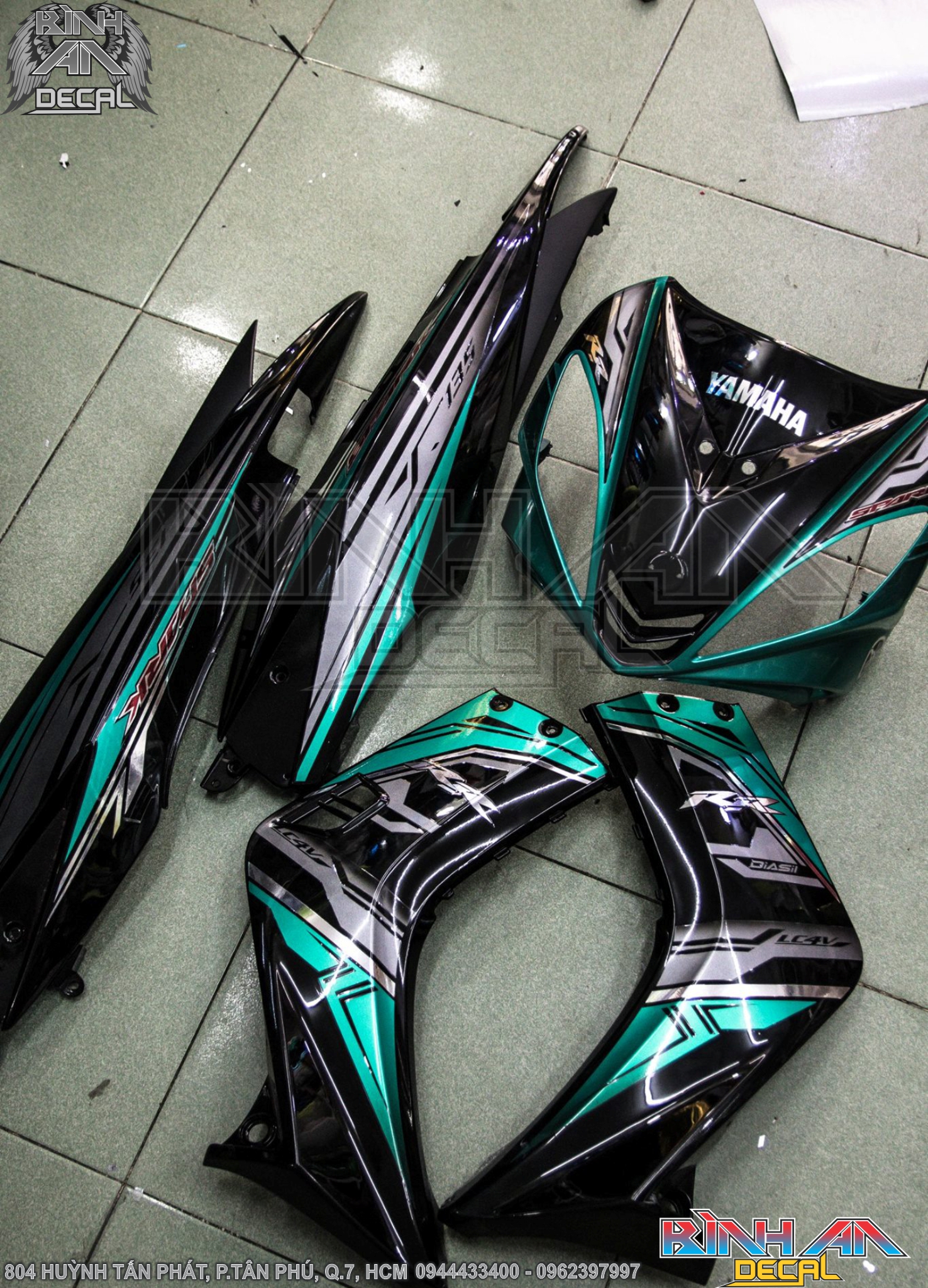 Tem rời exciter 2010 - đen xanh lục bảo