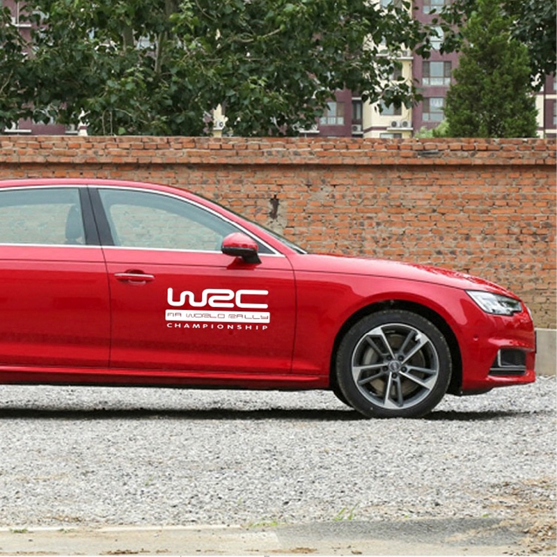 Bộ 2 Tem dán cửa xe ô tô WRC Phản Quang