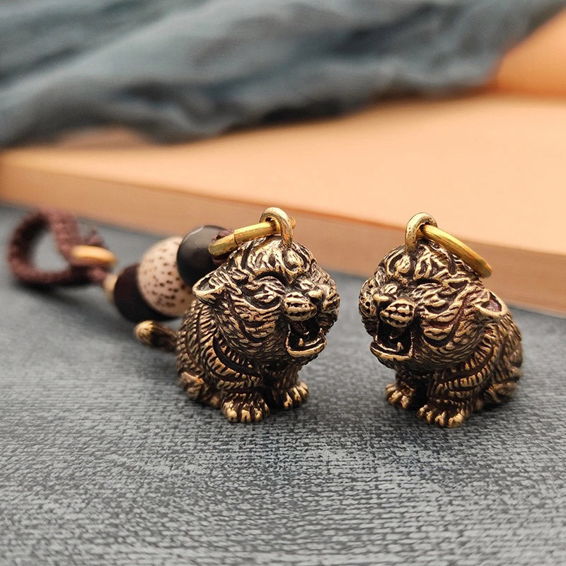 Tiger Key Metal Brass Tiger Key Chains DIY Hangings Jewelry Accessories Animal ...