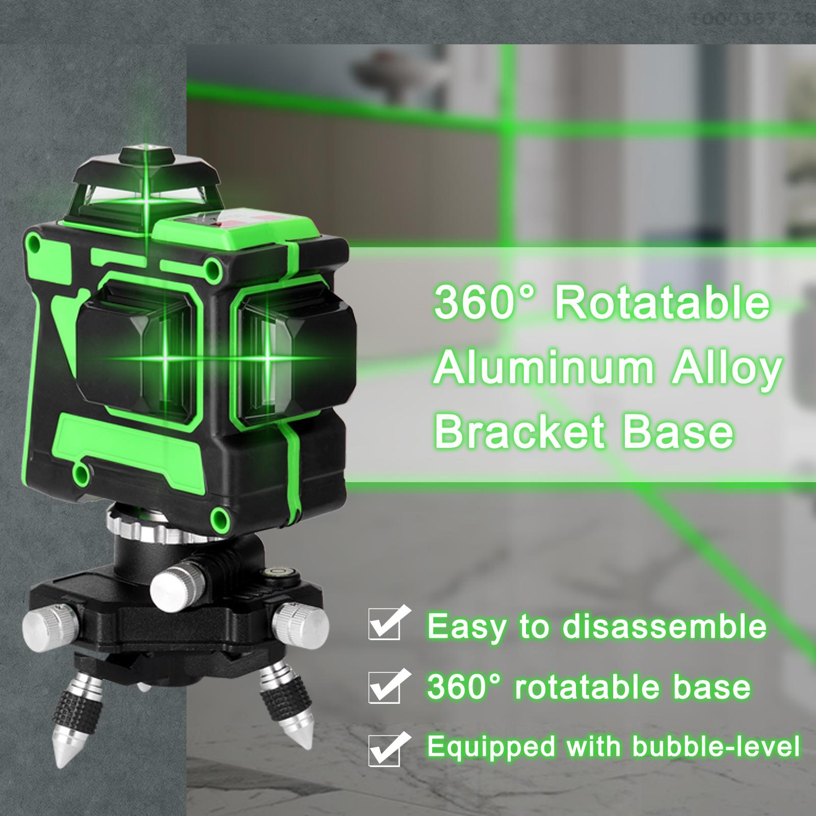 360° Rotatable Aluminum Alloy Bracket Base 1/4'' Interface Fine Adjustment Tripod Stand for Laser Level