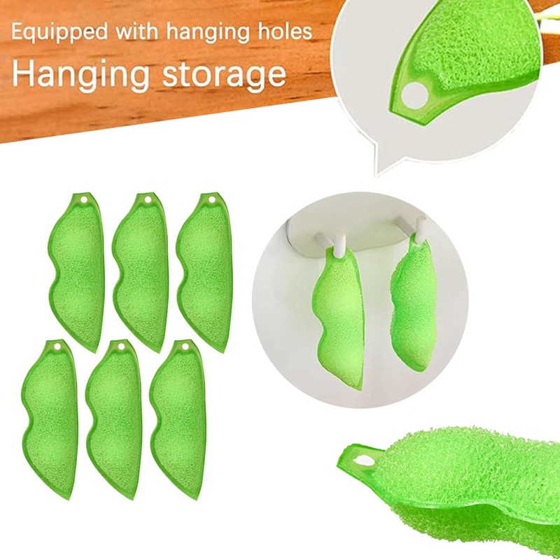 6Pcs Beans Shaped Bottle Cleaning Sponge, Beans Cleaner Reusable Bottle Cleaning Beans Sponge Internal Cleaning Durable Easy to Use