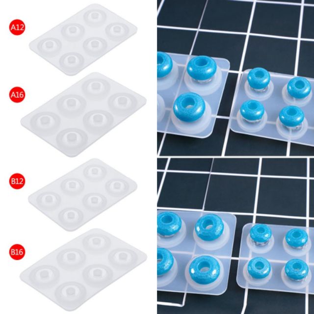 Khuôn Silicone đổ Resin hạt Charm đa giác