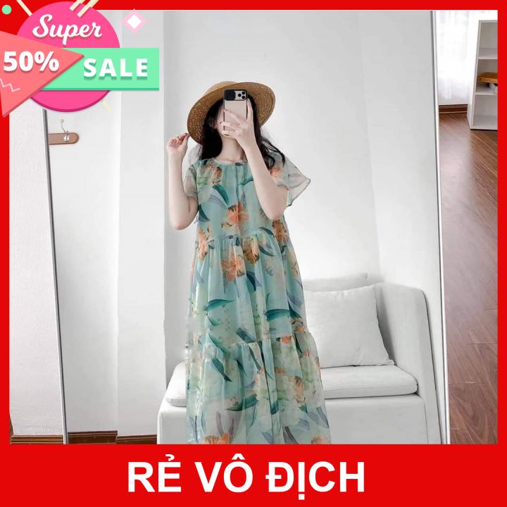 Váy bầu thời trang công sở đẹp sang chảnh chất voan lụa