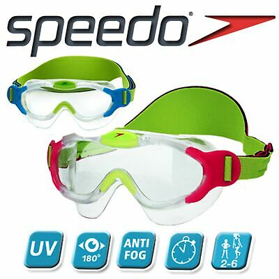 Speedo Sea Squad Illusion Goggle Red/Blue Childrens Swimming Go Junior 2-6 Yrs
