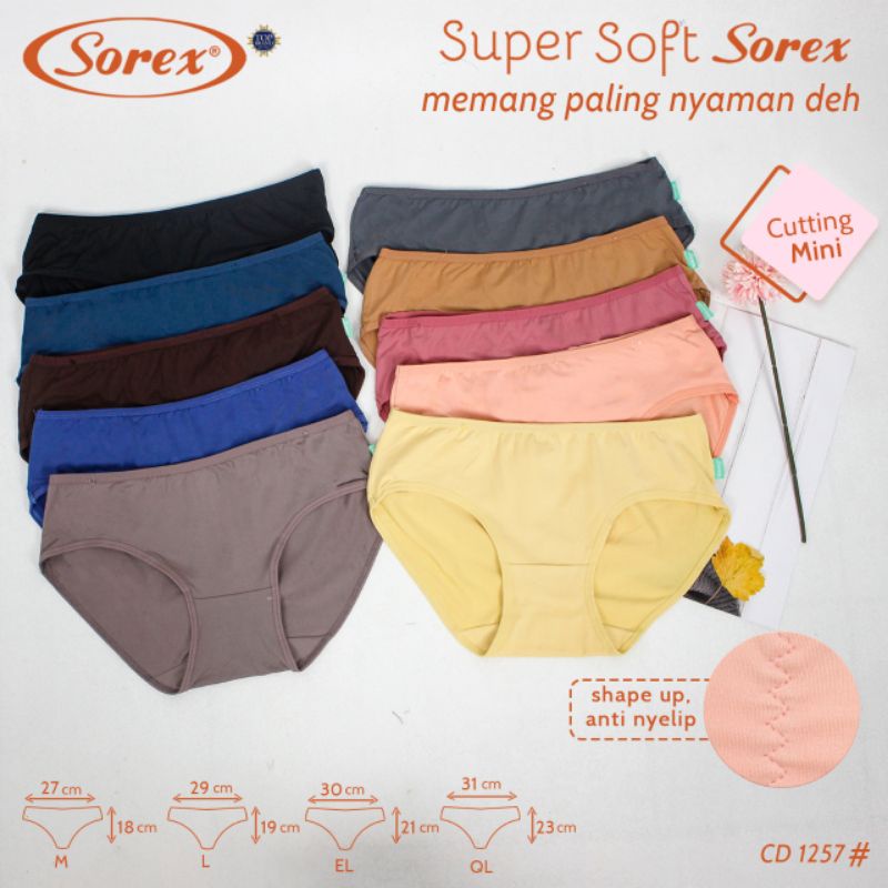 SOREX - 6 Pcs Celana Dalam Wanita Sorex Super Soft Super Lembut art