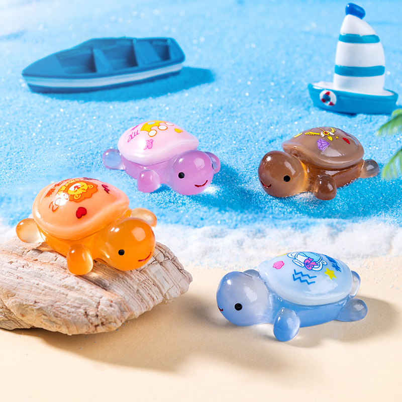 Resin Mini Luminous Turtle Ornament Aquarium Fish Tank Figurine ...
