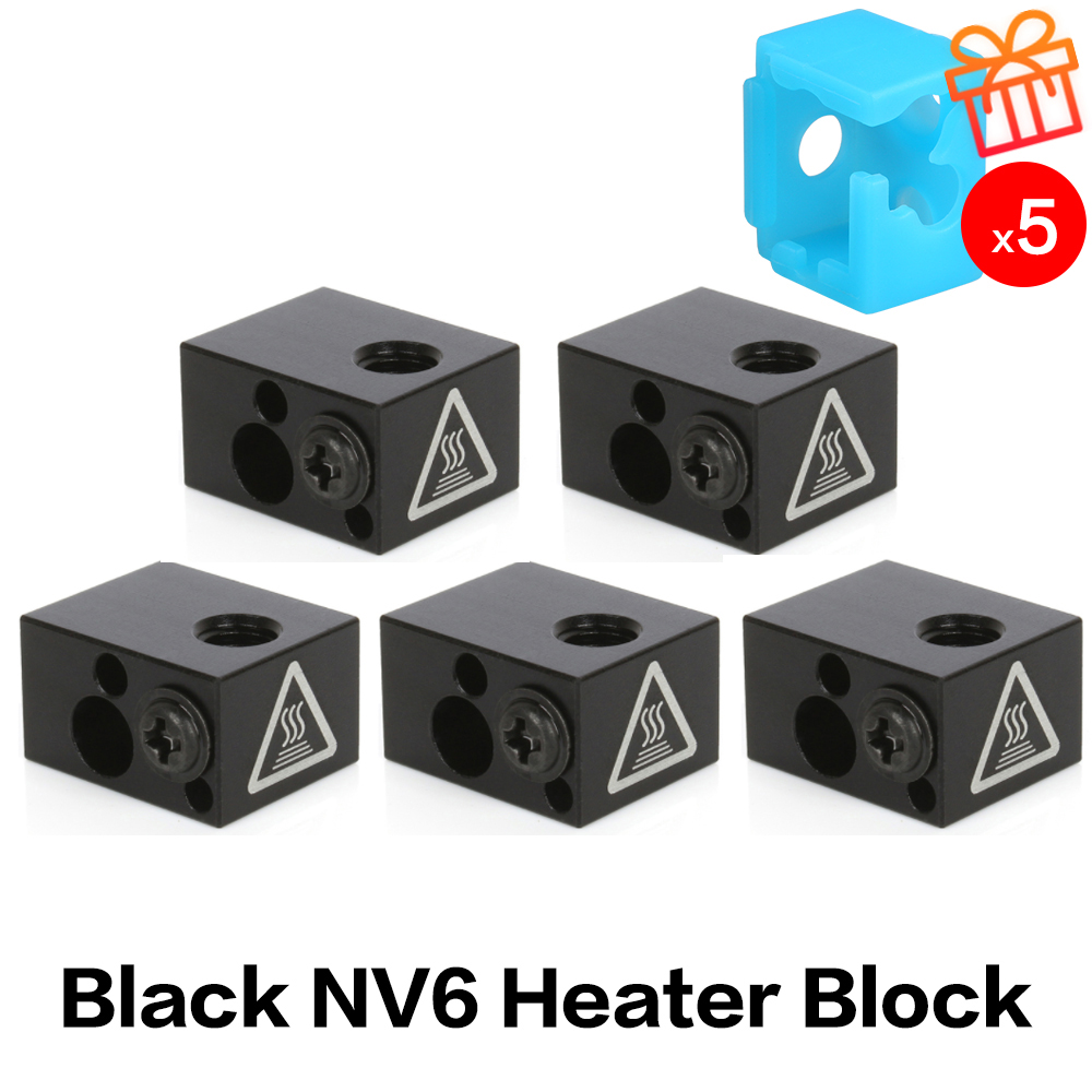 【Customer favorite】XCR 3D Printer Parts Aluminium Heater Block for E3D V6 J-head Hotend Extruder Nozzle V5 BP6 NV6 Volcano Heating Block 5/10pcs. 