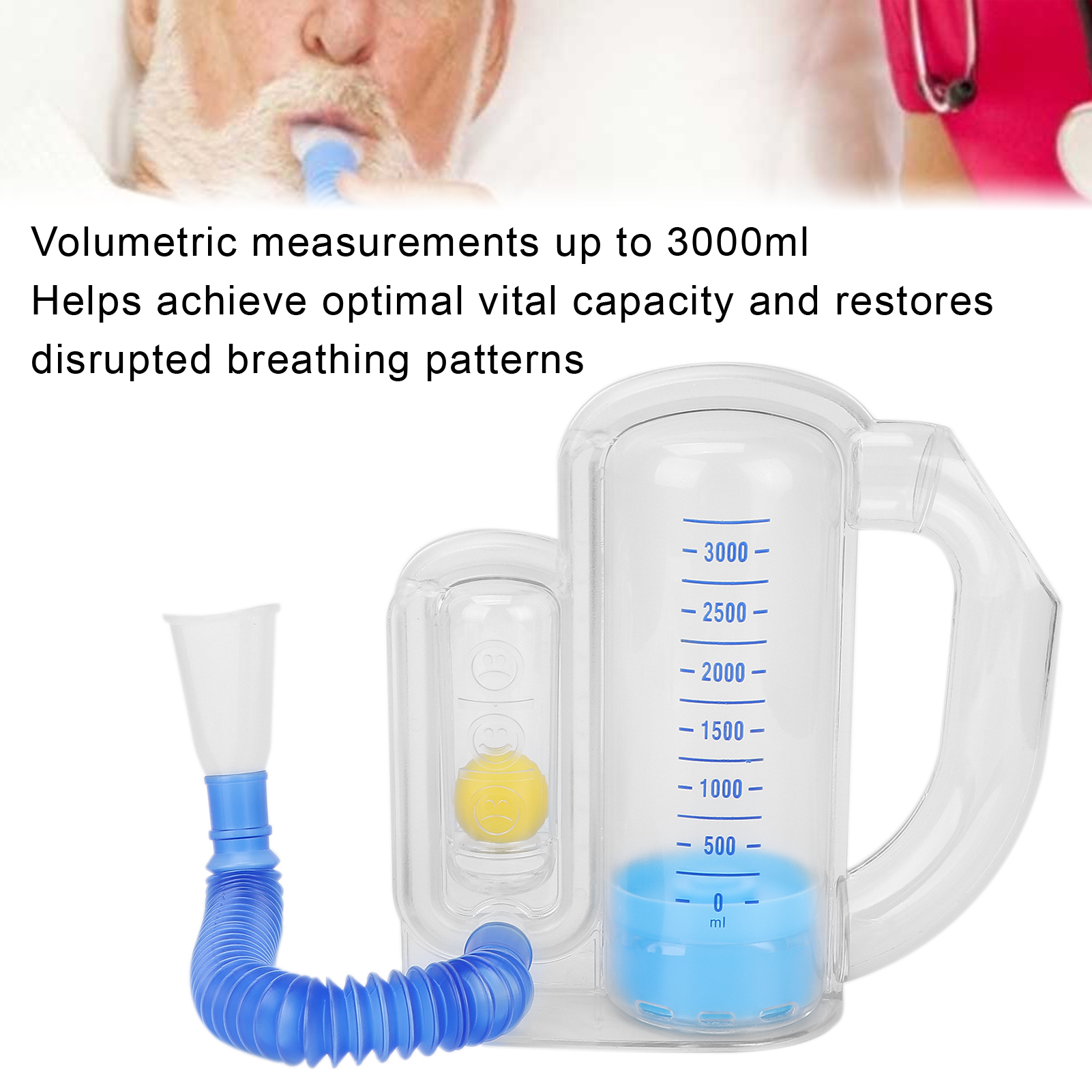 Incentive Spirometer Lung Spirometer Breathing Exerciser 3000ml Bottom