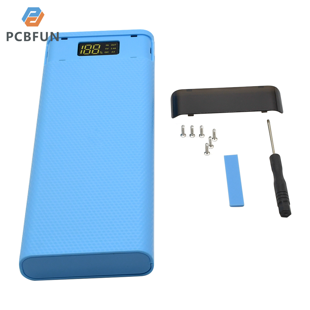 pcbfun (Battery not included) 8pcs 18650 Mobile Power Screw Removable Kit Fast Charging White