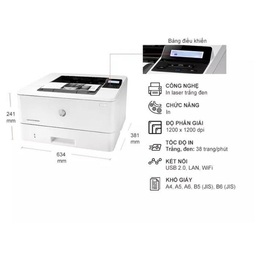 Máy in laser đen trắng HP M404dn (W1A53A) - In 2 mặt tự động