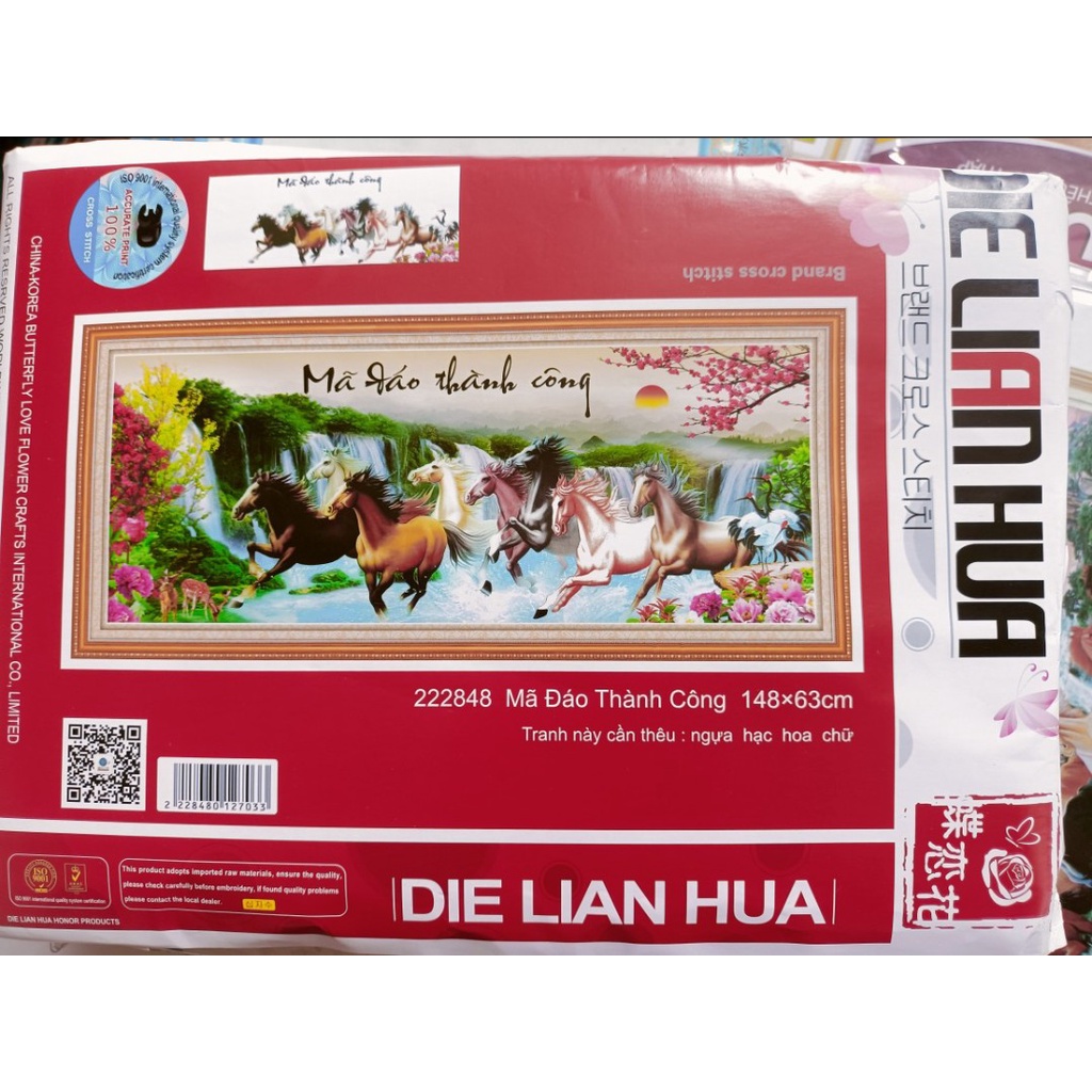 Tranh thêu mã đáo thành công 222848 148x63 chưa thêu