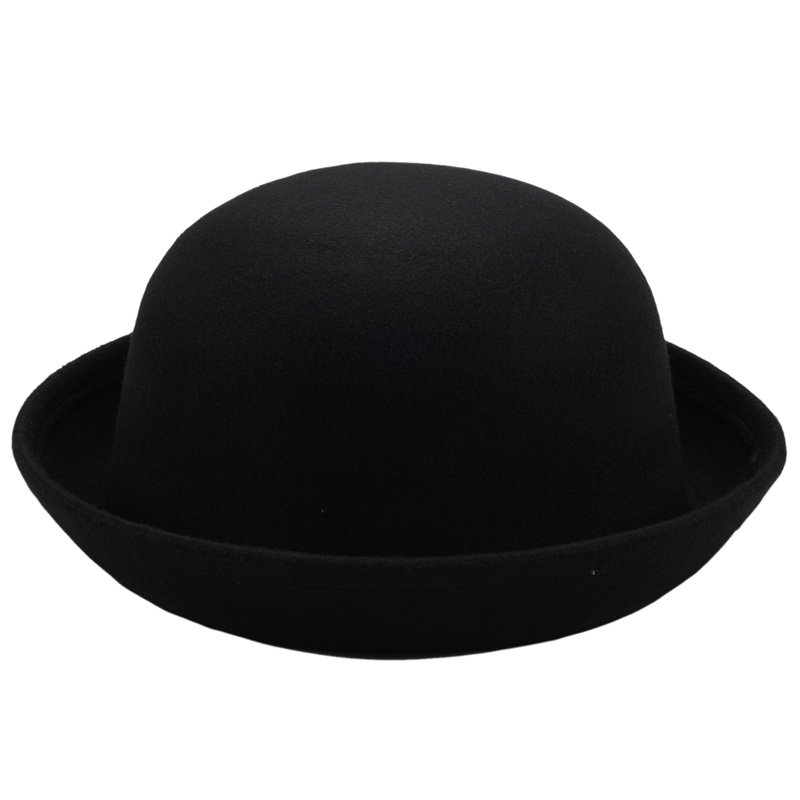 1Piece Melon Bowler Hat Hat Bowler Hat Bowler Hat Felt Hat Chaplin Hat Riding Hat (Black)
