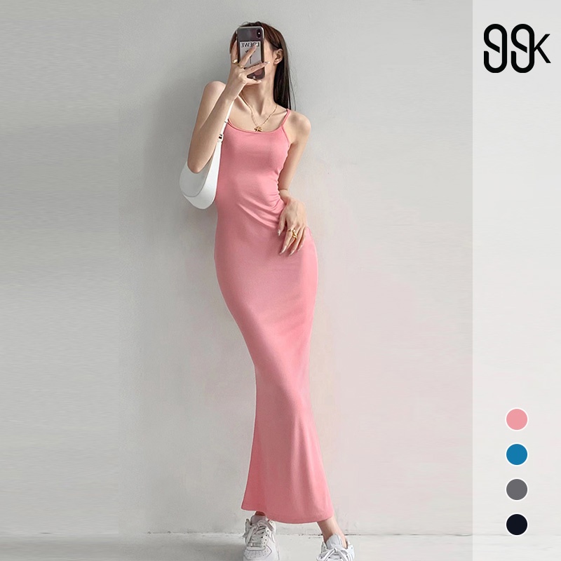 Long Slip Stretchy Dress 1502 (S-XL)(O3F4) Cewe Remaja Wanita Flower Jumbo  Cewek O7U0 Mewah Viral Perempuan Gaun Etnik Pesta Terkini Party Oversize  Vintage Floral Kondangan Simple Cantik Casual Peminim Fashion Motif Modern