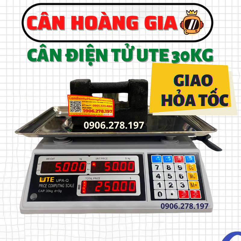 Bán cân điện tử 30KG UTE Chống nước 80%