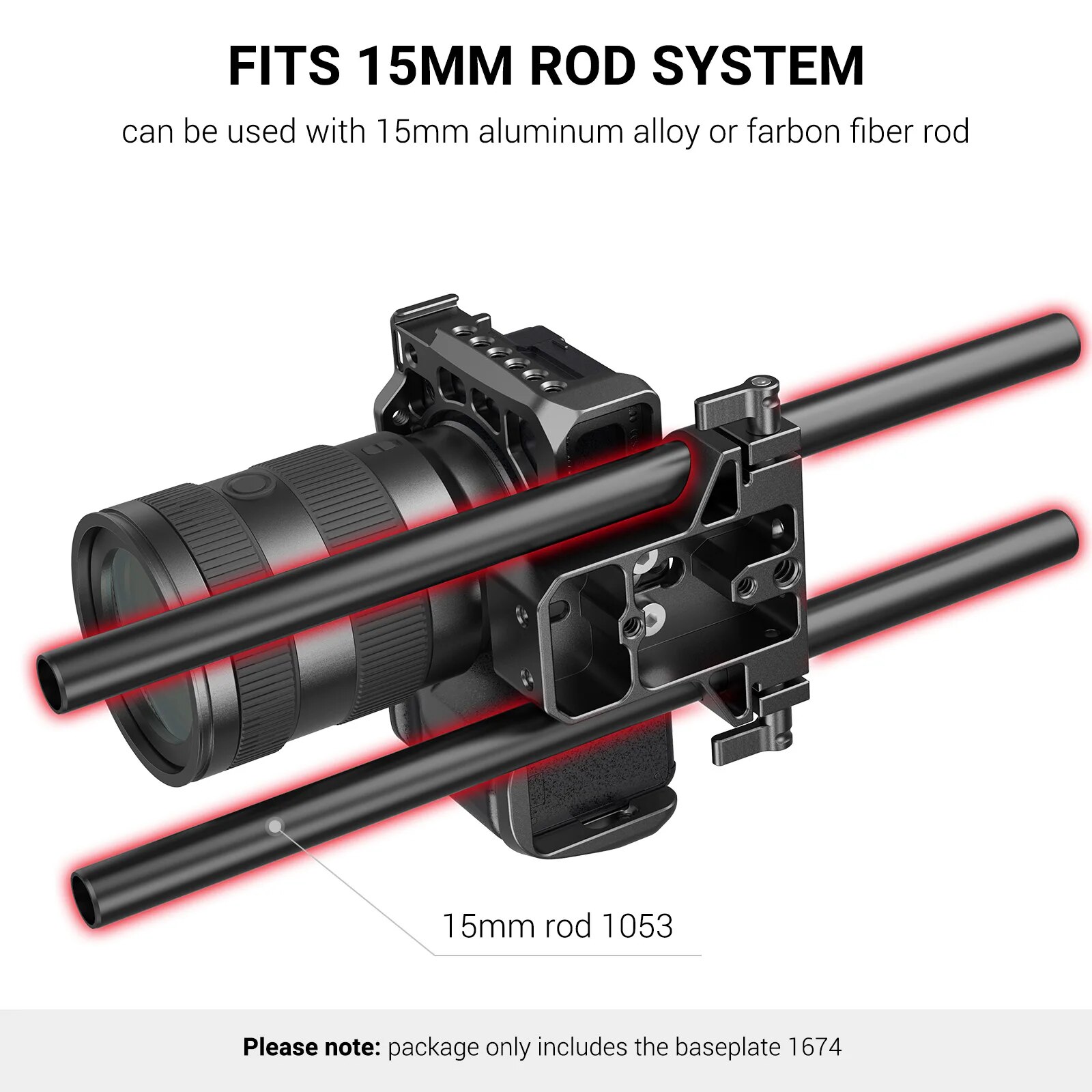 【Free Returns】 Smallrig Dslr Camera Base Plate With 15mm Rod Clamp For A6500/a6600 For Panasonic Gh5 For Camera Cage