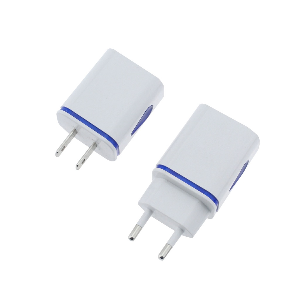5V 2.1A type-in led light 2 Port USB wall adapter charger