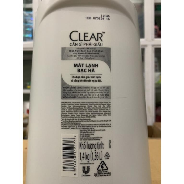 Dầu Gội Clear Bạc Hà 1,4kg