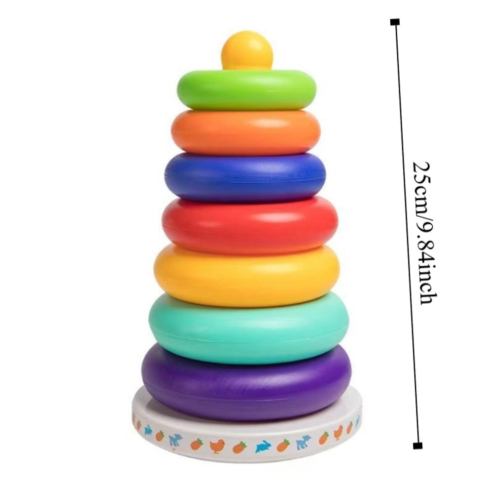 Baby Development Toy Plastic Rainbow Stacking Musical Toy Stackable ...
