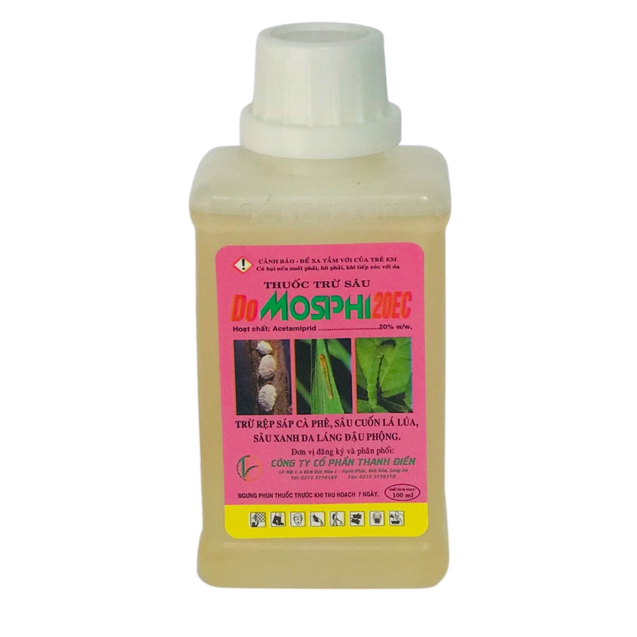 Thuốc trừ sâu domosphi 20ec 100ml - trừ rệp sáp cà phê, sâu cuốn lá lúa, sâu xanh da láng dạng rộng.