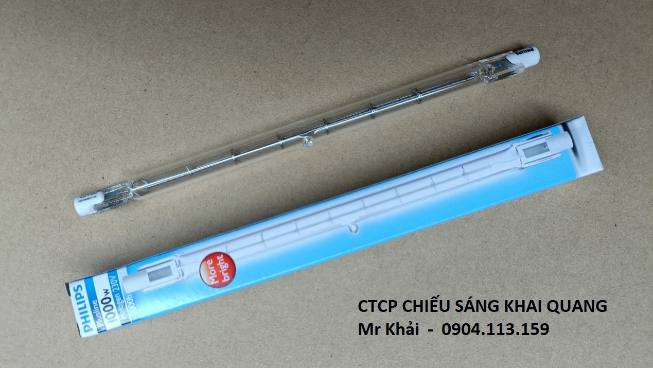 (SALE) Bóng halogen đũa 1000W Philips đui kẹp 2 đầu