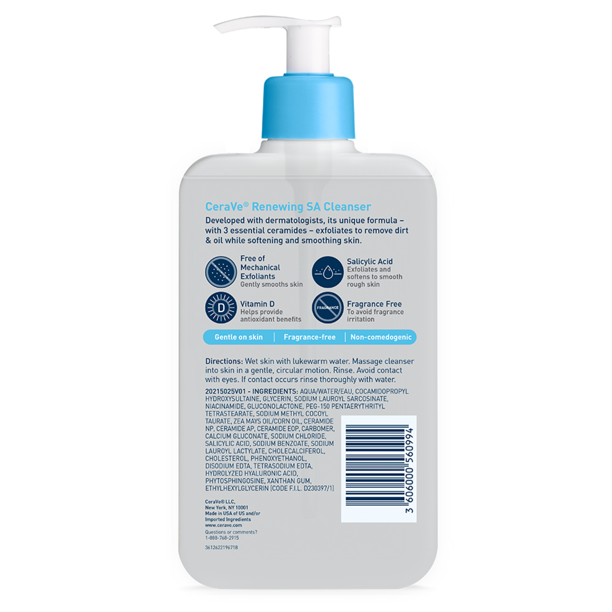 (Bill Mỹ) Sữa Rửa Mặt Cerave Renewing SA Cleanser 473ml