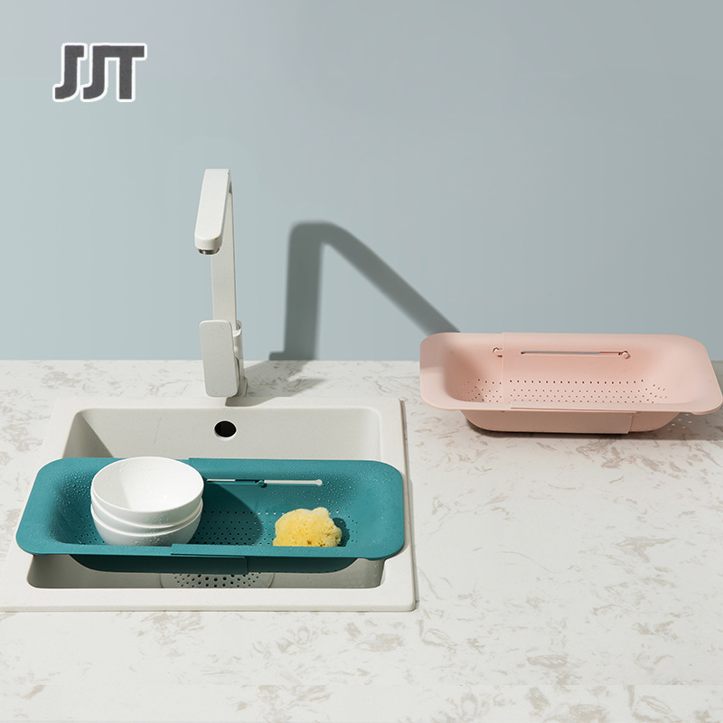 Household sink fruit drain storage basket kitchen thickened telescopic drain rack sink rack